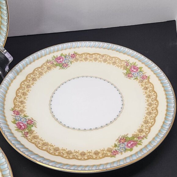 Vintage Noritake China Juno 716 Salad Plate 7'' Japan Set of 4 Floral Gold Rim - Picture 3 of 8